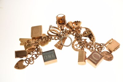 Lot 56 - 9ct gold charm bracelet