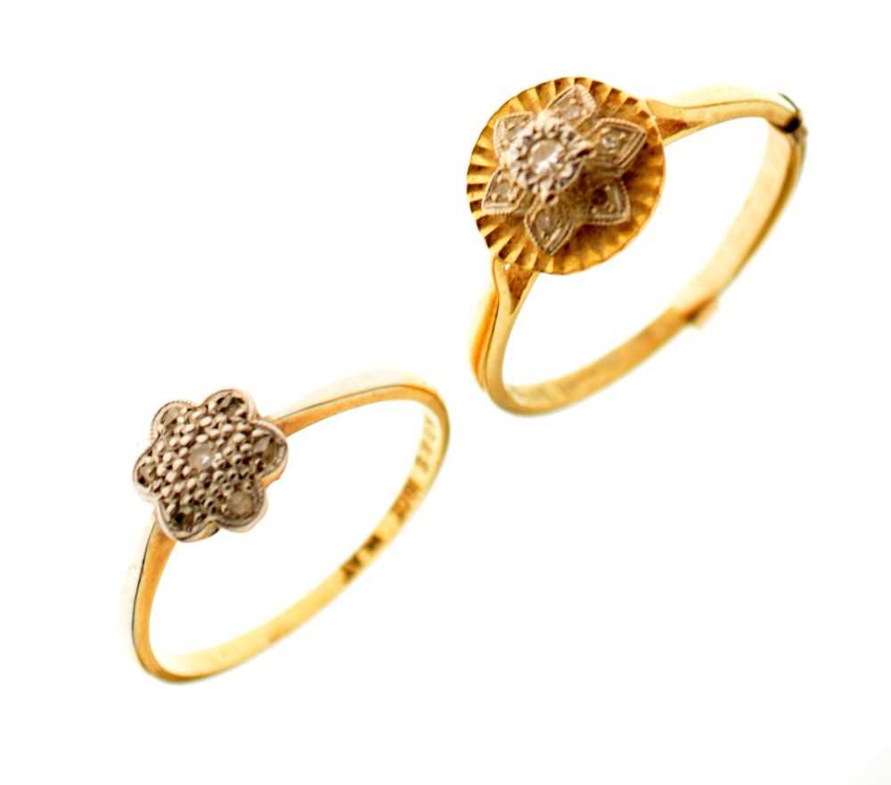 Lot 15 - Two 18ct gold dress rings