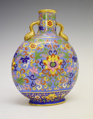 Lot 230 - Coalport twin handled moon flask