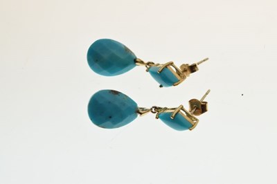 Lot 50 - 9ct gold, pearl and turquoise 'sunburst' pendant