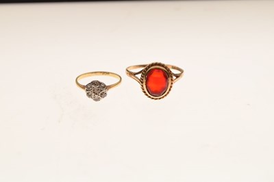 Lot 11 - Platinum and diamond ring, 9ct dress ring (2)