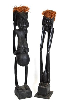 Lot 564 - Ethnographica - Large pair of South African wooden figures