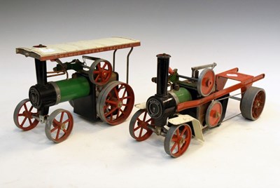 Lot 212 - Mamod TE1A steam traction engine and part SW1 steam wagon