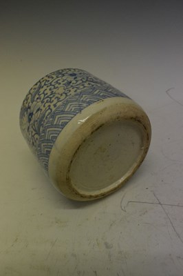 Lot 311 - Chinese blue and white porcelain cylindrical tiffin box, etc.