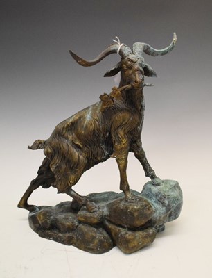 Lot 218 - After Jules Moigniez, bronze figure of a mountain goat