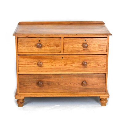 Lot 641 - Pitch pine chest of  drawers