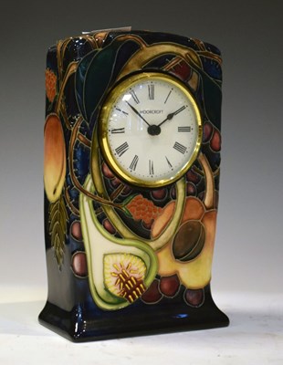 Lot 385 - Moorcroft pottery 'Queen's Choice' pattern mantel clock