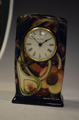 Lot 385 - Moorcroft pottery 'Queen's Choice' pattern mantel clock