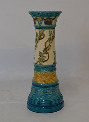 Lot 598 - Burmantofts majolica jardiniere pedestal