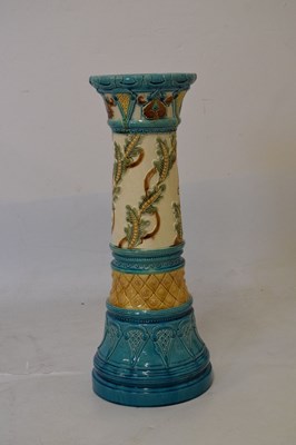 Lot 598 - Burmantofts majolica jardiniere pedestal