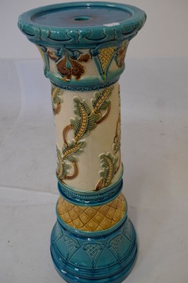 Lot 598 - Burmantofts majolica jardiniere pedestal