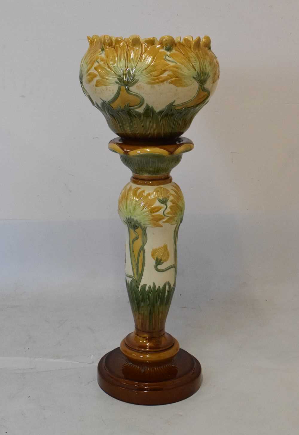 Lot 582 - Burmantofts jardiniere and stand