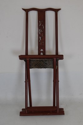 Lot 399 - Chinese red lacquered folding chair