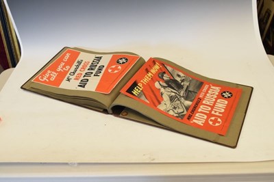Lot 150 - Two Second World War 'Mrs. Churchills' Red Cross Aid to Russia' posters, in album