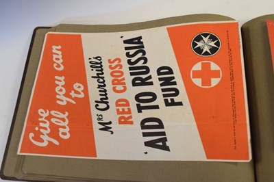 Lot 150 - Two Second World War 'Mrs. Churchills' Red Cross Aid to Russia' posters, in album