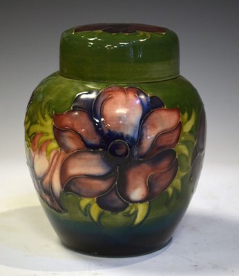 Lot 393 - Moorcroft pottery 'Anemone' pattern ovoid ginger jar and cover