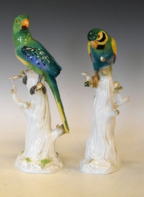 Lot 351 - Pair of Meissen porcelain parrots