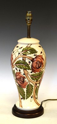 Lot 697 - Moorcroft table lamp of baluster form