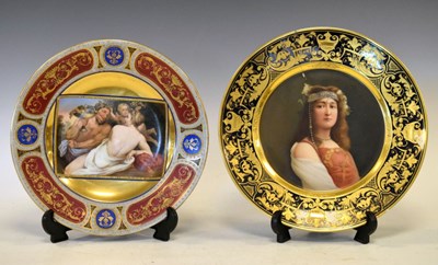 Lot 342 - Two late 19th century Vienna porcelain cabinet plates