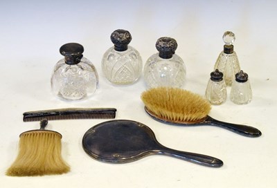 Lot 579 - Quantity of silver-mounted dressing table jars, brushes, mirrors, etc