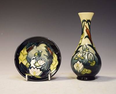 Lot 396 - Moorcroft pottery 'Water Lily' pattern bulbous vase and dish