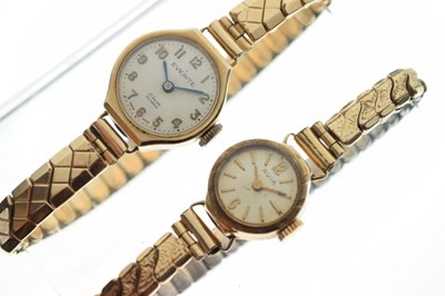 Lot 110 - Two lady's 9ct gold wristwatches