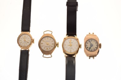 Lot 113 - Lady's Sekonda 9ct gold wristwatch, and three others