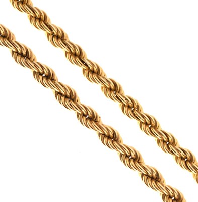 Lot 66 - 9ct gold rope-link chain