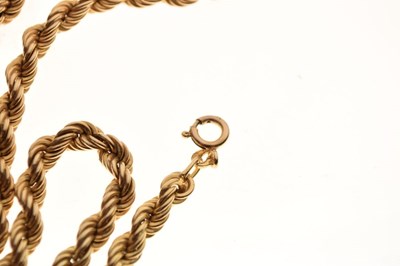 Lot 66 - 9ct gold rope-link chain