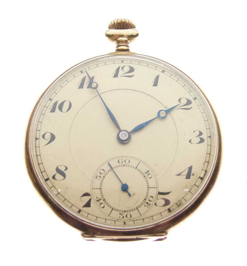 Lot 142 - 14K open face pocket watch