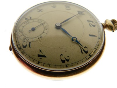 Lot 142 - 14K open face pocket watch