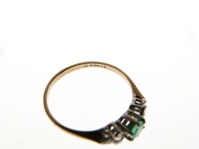 Lot 18 - 9ct gold, emerald and diamond dress ring