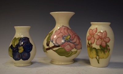 Lot 398 - Three Moorcroft pottery vases