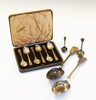 Lot 177 - Two Victorian silver tablespoons, plus sundry teaspoons