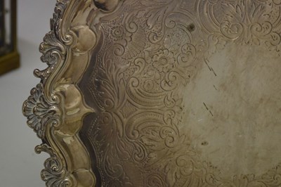 Lot 84 - George III silver salver with raised acanthus leaf border