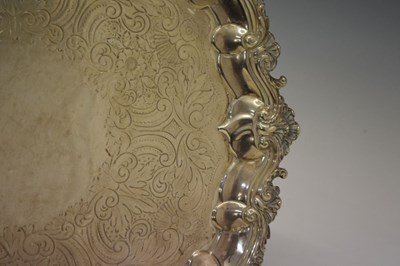 Lot 84 - George III silver salver with raised acanthus leaf border