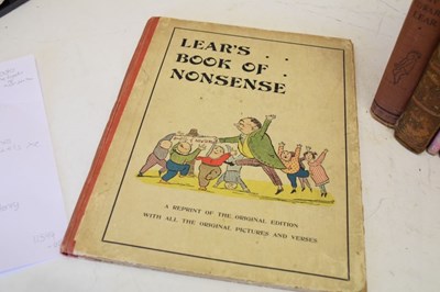 Lot 174 - Books- Quantity of books include Edward Lear 'The Book of Nonsense and More Nonsense'