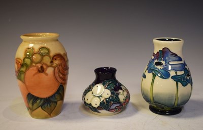 Lot 399 - Three Moorcroft pottery vases