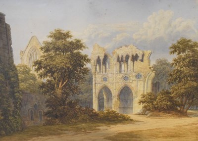 Lot 602 - John Dobbin - Watercolour - Drybrugh Abbey, Melrose, Scotland