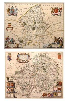 Lot 618 - Two hand coloured 18th Century maps, Staffordshire and Warwickshire & Worcestershire