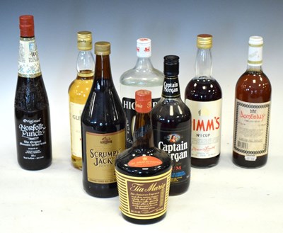 Lot 260 - Eight bottles of spirits, etc