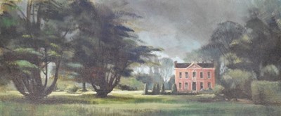 Lot 511 - Deborah Jones (1921-2012) - Oil on canvas - Country House landscape