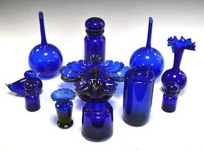 Lot 340 - Selection of 'Bristol' blue and other glass