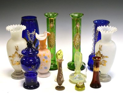 Lot 303 - Assorted enamelled glassware