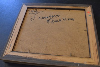 Lot 555 - John Whitlock Codner RWA (1913 - 2008) - Oil on canvas - Still life - 'Lavatera of Pink Roses