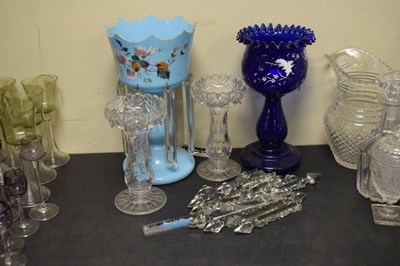 Lot 290 - Pair of cut glass table lustres and others