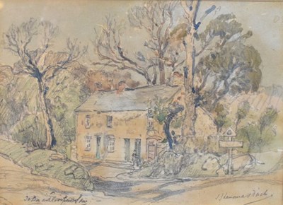 Lot 381 - Samuel John Lamorna Birch (1869-1955) - Watercolour - Roadside cottages with telephone box