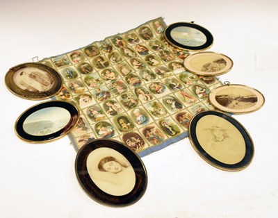 Lot 179 - Group of oval photographs and watercolours