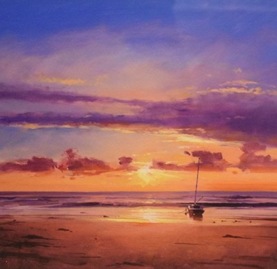 Lot 656 - Peter Wileman - Two signed limited edition prints - 'Golden Shores' & 'Blazing Clouds...'