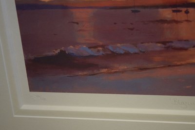 Lot 656 - Peter Wileman - Two signed limited edition prints - 'Golden Shores' & 'Blazing Clouds...'